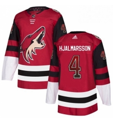 Mens Adidas Arizona Coyotes 4 Niklas Hjalmarsson Authentic Maroon Drift Fashion NHL Jersey 