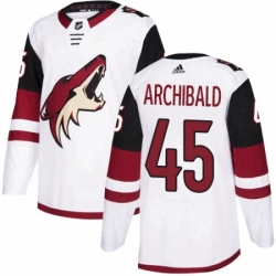 Youth Adidas Arizona Coyotes 45 Josh Archibald Authentic White Away NHL Jersey 