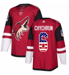 Youth Adidas Arizona Coyotes 6 Jakob Chychrun Authentic Red USA Flag Fashion NHL Jersey 