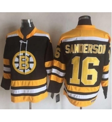 Bruins #16 Derek Sanderson BlackYellow CCM Throwback New Stitched NHL Jersey