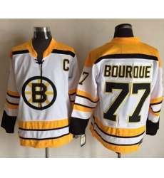 CCM Throwback Bruins  #77 Ray Bourque White Stitched NHL Jersey