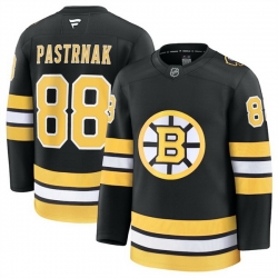 Men Boston Bruins 88 David Pastrnak Black 2025 Home Stitched Hockey Jersey