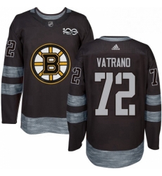 Mens Adidas Boston Bruins 72 Frank Vatrano Authentic Black 1917 2017 100th Anniversary NHL Jersey 