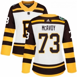 Womens Adidas Boston Bruins 73 Charlie McAvoy Authentic White 2019 Winter Classic NHL Jersey 