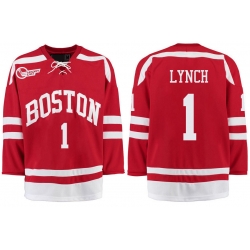 Boston University Terriers BU 1 Nico Lynch Red Stitched Hockey Jersey