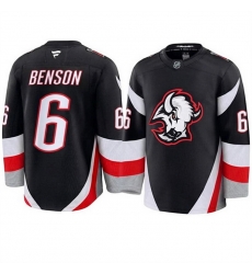 Men Buffalo Sabres  6 Zach Benson Black Alternate Stitched Hockey Jersey
