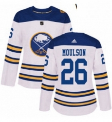 Womens Adidas Buffalo Sabres 26 Matt Moulson Authentic White 2018 Winter Classic NHL Jersey 