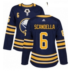 Womens Adidas Buffalo Sabres 6 Marco Scandella Premier Navy Blue Home NHL Jersey 