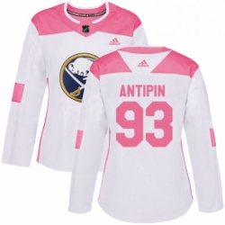 Womens Adidas Buffalo Sabres 93 Victor Antipin Authentic WhitePink Fashion NHL Jersey 