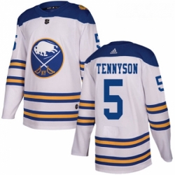 Youth Adidas Buffalo Sabres 5 Matt Tennyson Authentic White 2018 Winter Classic NHL Jersey 