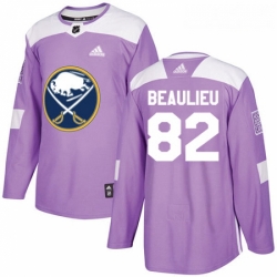 Youth Adidas Buffalo Sabres 82 Nathan Beaulieu Authentic Purple Fights Cancer Practice NHL Jersey 