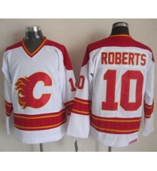 Calgary Flames #10 Gary Roberts White CCM Throwback Stitched NHL Jersey