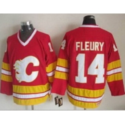 Calgary Flames #14 Theoren Fleury Red CCM Throwback Stitched NHL Jersey