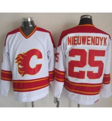 Calgary Flames  #25 Joe Nieuwendyk White CCM Throwback Stitched NHL Jersey