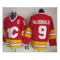 Calgary Flames  #9 Lanny McDonald Red CCM Throwback Stitched NHL Jersey