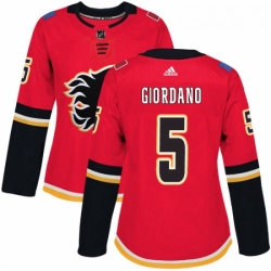 Womens Adidas Calgary Flames 5 Mark Giordano Premier Red Home NHL Jersey 