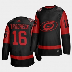 Carolina Hurricanes 16 Vincent Trocheck Black Men 2021 Stadium Series Outdoor Game Jersey