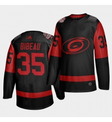 Carolina Hurricanes 35 Antoine Bibeau Black Men 2021 Stadium Series Outdoor Game Jersey