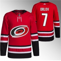 Men Carolina Hurricanes 7 Dmitry Orlov Red Stitched Jersey