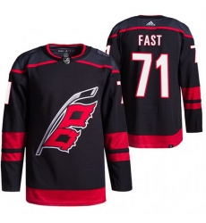 Men Carolina Hurricanes 71 Jesper Fast Black Stitched Jersey