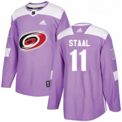 Youth Adidas Carolina Hurricanes 11 Jordan Staal Authentic Purple Fights Cancer Practice NHL Jersey 