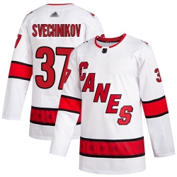 Youth Hurricanes 37 Andrei Svechnikov White Road Authentic Stitched Hockey Jersey