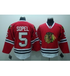 Chicago Blackhawks 5 Brent Sopel Red Jerseys