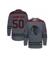 Chicago Blackhawks #50 Corey Crawford Charcoal Cross Check Fashion Stitched NHL Jersey