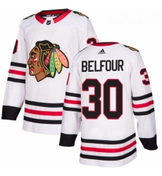 Womens Adidas Chicago Blackhawks 30 ED Belfour Authentic White Away NHL Jersey 