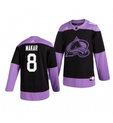 Men Colorado Avalanche 8 Cale Makar Black Purple Stitched Jersey