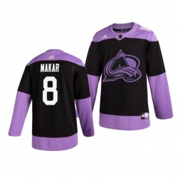 Men Colorado Avalanche 8 Cale Makar Black Purple Stitched Jersey