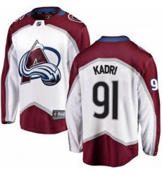 Men Colorado Avalanche 91 Nazem Kadri White Adidas Jersey