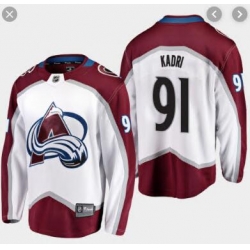 Men's Colorado Avalanche Nazem Kadri #91 White Away Breakaway Player Jersey