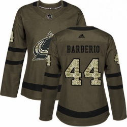 Womens Adidas Colorado Avalanche 44 Mark Barberio Authentic Green Salute to Service NHL Jersey 