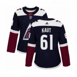 Womens Adidas Colorado Avalanche 61 Martin Kaut Premier Navy Blue Alternate NHL Jersey 