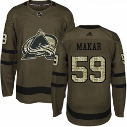 Youth Adidas Colorado Avalanche 59 Cale Makar Premier Green Salute to Service NHL Jersey 