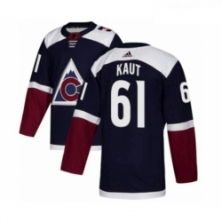 Youth Adidas Colorado Avalanche 61 Martin Kaut Authentic Navy Blue Alternate NHL Jersey 