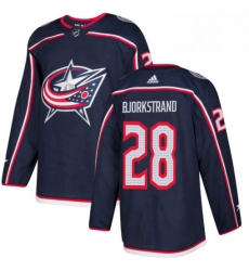 Mens Adidas Columbus Blue Jackets 28 Oliver Bjorkstrand Authentic Navy Blue Home NHL Jersey 