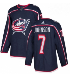 Mens Adidas Columbus Blue Jackets 7 Jack Johnson Premier Navy Blue Home NHL Jersey 