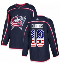 Youth Adidas Columbus Blue Jackets 18 Pierre Luc Dubois Authentic Navy Blue USA Flag Fashion NHL Jersey 