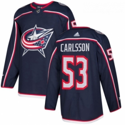 Youth Adidas Columbus Blue Jackets 53 Gabriel Carlsson Authentic Navy Blue Home NHL Jersey 