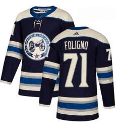 Youth Adidas Columbus Blue Jackets 71 Nick Foligno Authentic Navy Blue Alternate NHL Jersey 