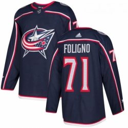 Youth Adidas Columbus Blue Jackets 71 Nick Foligno Authentic Navy Blue Home NHL Jersey 