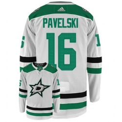 Men Adidas Dallas Starts 16 Joe Pavelski Authentic White Away NHL Hockey Jersey