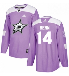 Mens Adidas Dallas Stars 14 Jamie Benn Authentic Purple Fights Cancer Practice NHL Jersey 