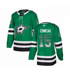 Mens Adidas Dallas Stars 15 Blake Comeau Authentic Green Drift Fashion NHL Jersey 