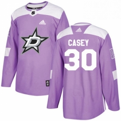 Mens Adidas Dallas Stars 30 Jon Casey Authentic Purple Fights Cancer Practice NHL Jersey 