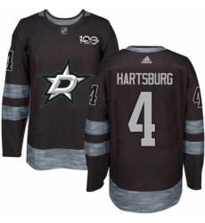 Mens Adidas Dallas Stars 4 Craig Hartsburg Premier Black 1917 2017 100th Anniversary NHL Jersey 