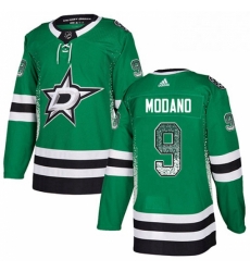 Mens Adidas Dallas Stars 9 Mike Modano Authentic Green Drift Fashion NHL Jersey 