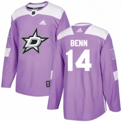 Youth Adidas Dallas Stars 14 Jamie Benn Authentic Purple Fights Cancer Practice NHL Jersey 